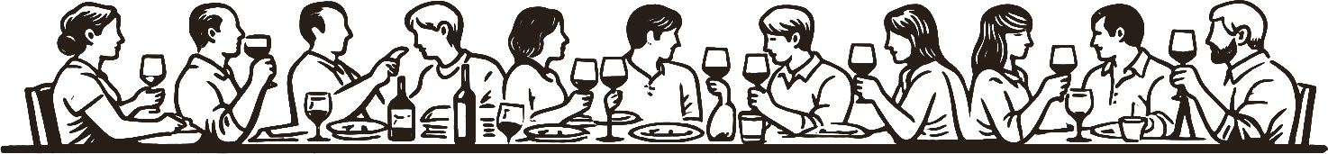 Illustration d'un repas en tavolata